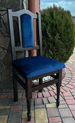 ➤Цена 1 170 грн UAH Купить Деревянный мягкий стул Брен венге велюр синий ➤Венге темный ➤Стулья деревянные➤Агросвит Б➤440431218ПЛМ.44 фото