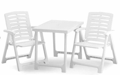 ➤Цена 4 389 грн  Купить Набор садовой мебели кресло складное и стол складной пластик белый ➤Белый ➤Садовый комплект➤Italiya-НСМ➤2800000018177САД фото