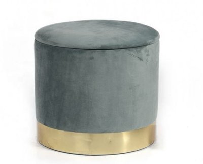 ➤Цена   Купить Пуф мягкий круглый на металлическом основании цвет серый арт040245.1 ➤Серый ➤Пуфы➤Modern 8➤GOLDG.ВВ1 фото