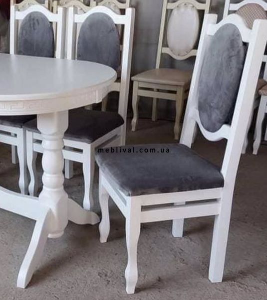 ➤Цена 1 649 грн  Купить Белый стул деревянный для гостиной Шейн обивка серая ➤Белый ➤Стулья деревянные➤Агросвит Б➤666030ПЛМ фото