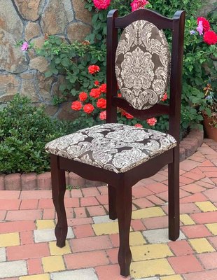 ➤Цена 1 599 грн  Купить Мягкий стул Марк деревянный темный орех обивка цветы ➤темный орех ➤Стулья деревянные➤Агросвит Б➤666001ПЛМ фото