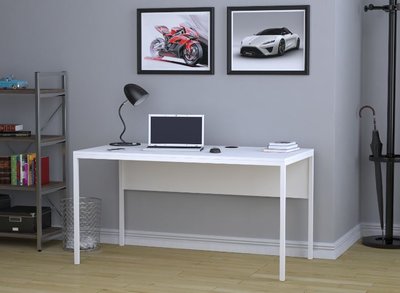 ➤Ціна 3 105 грн  Купити Стол письменный без ящиков в стиле Loft Белый арт050140.3➤Білий ➤Письменные столы в стиле Loft➤Modern 10➤62702LO фото
