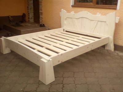 ➤Цена 9 450 грн UAH Купить Кровать деревянная двуспальная Адьлози под старину ➤Бук натуральний ➤Кровати под старину➤МЕКО➤0129МЕКО фото