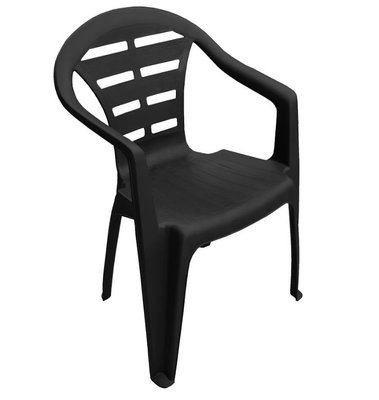 ➤Ціна 770 грн  Купити Кресло пластиковое для дачи 56x54x81 антрацит➤Чорний ➤Кресла и стулья пластиковые➤Italiya-К➤8009271090415.САДГ фото