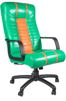 ➤Ціна 4 440 грн  Купити Кресло Brigh пластик / кожзам Rainbow зеленый с оранжевой вставкой➤да ➤Кресла руководителя➤Zesty➤440303835.4ZES фото