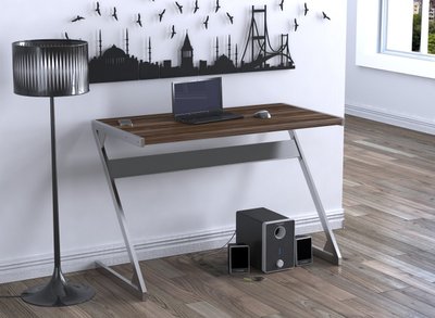 ➤Ціна 3 240 грн  Купити Письменный стол на металлических ножках в стиле Loft Орех арт050129➤орех ➤Письменные столы в стиле Loft➤Modern 10➤62697LO фото