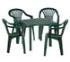 Комплект садовый стол пластиковый нераскладной + 4 кресла зеленый 2800000010836.САДГ фото 1
