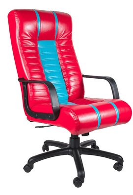➤Ціна 4 440 грн  Купити Кресло Brigh пластик / кожзам Rainbow красный с голубой вставкой➤да ➤Кресла руководителя➤Zesty➤440303835.5ZES фото
