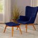 Кресло интерьерное с пуфом для ног цвет синий арт040192.1 FLORDBLuOt фото 3