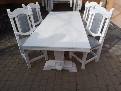 ➤Цена 22 093 грн  Купить Комплект деревянный Салей стол+стулья 4 шт ➤Белый ➤Столовые комплекты под старину➤Агросвит 4С➤440302893ПЛМ фото