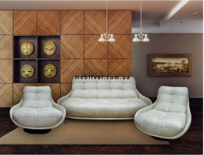 ➤Цена 77 962 грн  Купить Комплект мягкой мебели диван нераскладной и два кресла ППУ Дизайн 2 ➤Белый ➤Комплекты диван + кресла➤M_S-КОМП➤440300179М.2 фото