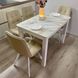 Комплект кухонный стол Notsob 90х60 Стандарт белый + стул мягкий 4 шт беж 0194JAM фото 5