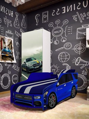 ➤Цена 8 964 грн  Купить Кровать-машинка Mercedes Benz Blue 006 + мягкий спойлер + подушка ➤ ➤Кровати детские➤VDЕ➤440303468ВИОРД фото
