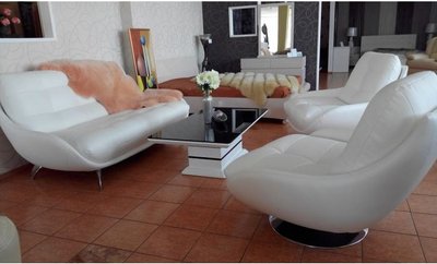 ➤Цена 77 962 грн  Купить Комплект мягкой мебели диван нераскладной и два кресла ППУ Дизайн 4 ➤Белый ➤Комплекты диван + кресла➤M_S-КОМП➤440300179М.4 фото