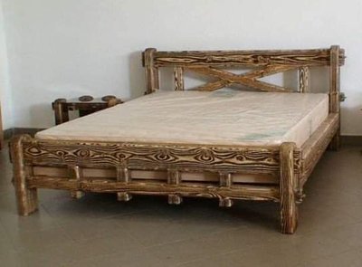 ➤Цена 8 850 грн UAH Купить Кровать деревянная двуспальная Ски 160х200 под старину ➤Горіх ➤Кровати под старину➤МЕКО➤0136МЕКО фото