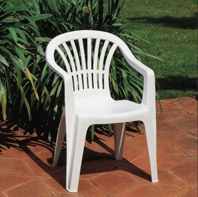 ➤Ціна 715 грн  Купити Кресло пластиковое садовое 51х55х82 белое➤Білий ➤Кресла и стулья пластиковые➤Italiya-К➤8009271862678.САДГ фото