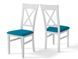 Комплект кухонный белый стол Фаддей и стулья Фейсал сиденье бирюза 4 шт 440305855МС3 фото 6