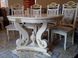 Белый стол деревянный на фигурной опоре с резными узорами и патинированием Трамонти 1000х1000 (+400) 440302921ПЛМ фото 5