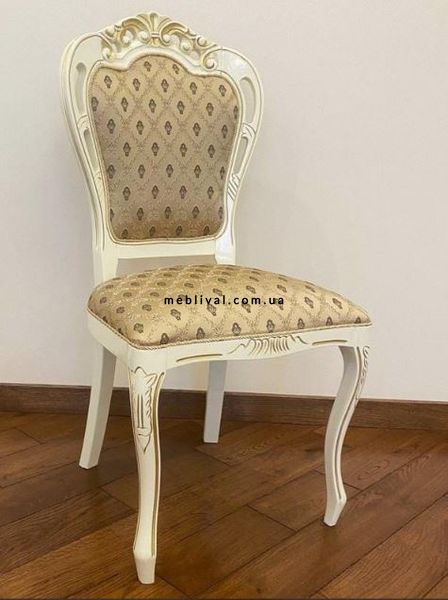 ➤Цена 10 253 грн  Купить Банкетный стул для гостиной Дерек белый резьба золото ➤Слоновая кость ➤Стулья деревянные➤Агросвит 1С➤6601200ПЛМ фото