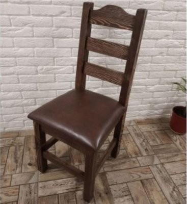 ➤Ціна 2 412 грн  Купити Обеденный стул под старину натуральное дерево сиденье кожзам Алиседа➤Орех темный ➤Стулья под старину➤Агросвит 4С➤440306275ПЛМ фото
