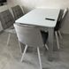 Комплект кухонный стол Notsob 90х60 Стандарт белый + стул мягкий 4 шт серый 0195JAM фото 11