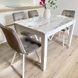 Комплект кухонный стол Notsob 90х60 Стандарт белый + стул мягкий 4 шт серый 0195JAM фото 1