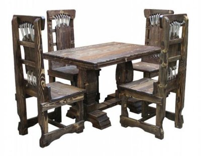 ➤Ціна 20 909 грн  Купити Гарнитур столовый стол и 4 стула Жемно➤натуральное дерево ➤Столовые комплекты под старину➤Агросвит 4С➤440306309ПЛМ фото