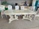 Большой стол в стиле барокко для обеденной зоны на фигурных опорах Брантом белый патинированный 200х90 (+40) 440306240ПЛМ фото 3