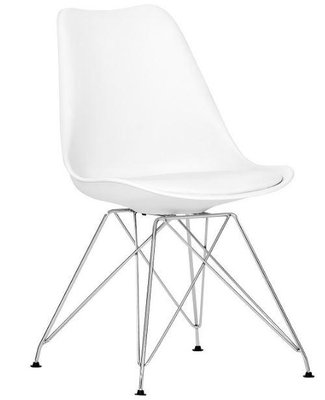 ➤Цена   Купить Белый стул для обеденной зоны с мягкой подушкой пластиковый арт040266.6 ➤Белый ➤Стулья для кухни➤Modern 8➤Т133WH.ВВ1 фото