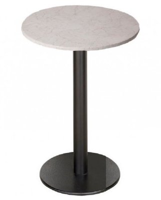 ➤Цена   Купить Барный стол для кафе на дисковой опоре черного цвета круглая столешница 60 белый мрамор арт040324.2 ➤Белый ➤Столы барные➤Modern 8➤ОКАWW60110.ВВ1 фото
