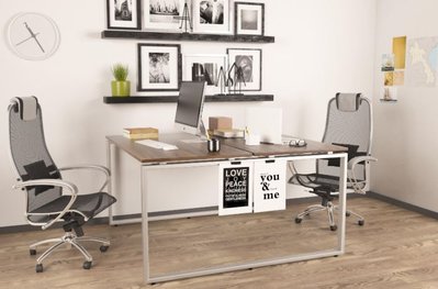 ➤Цена 8 775 грн  Купить Двойной письменный стол для офиса в стиле Loft Орех арт050171 ➤орех ➤Письменные столы в стиле Loft➤Modern 10➤62651LO фото