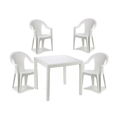 ➤Ціна   Купити Комплект садовый стол King+4 кресла Ischia белый➤ ➤Садовый комплект➤BICON➤2800000010607.САДГ фото
