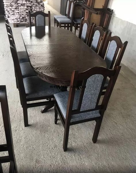 ➤Цена 16 260 грн  Купить Комплект обеденный стол и стулья 1+8 Брен Нью (1200х800 +400) ➤Орех темный ➤Комплекты обеденные деревянные➤Агросвит Б➤440303030ПЛМ фото