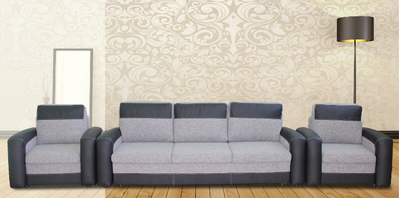 ➤Цена  USD Купить Комплект мягкой мебели Airon 3+1+1, механизм еврокнижка ➤Серый ➤Комплекты диван + кресла➤Blonski➤144660BLON фото