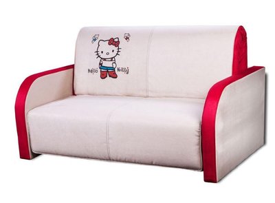 ➤Цена 11 713 грн  Купить Раскладной диван кровать M арт02006.2 подлокотник №1 белый c красным принт Kitty Color 120 ➤Белый ➤Диван кровать➤Modern 2➤04460.2NOV фото