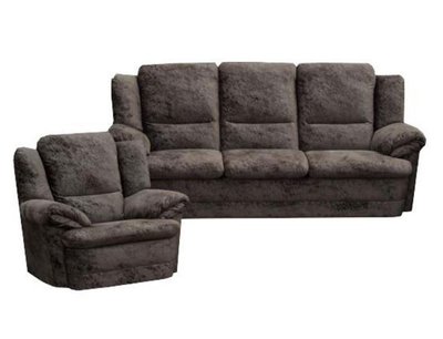 ➤Цена 43 595 грн  Купить Комплект мягкой мебели диван раскладной Седафлекс + кресло нераскладное ППУ Дизайн 1 ➤Коричневый ➤Комплекты диван + кресла➤M_S-КОМП➤440300180М.1 фото
