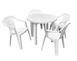 Комплект садовый стол круглый + 4 кресла пластик белый 2800000010690.САДГ фото 2
