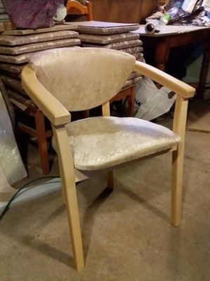 ➤Цена 2 814 грн  Купить Мягкий стул с подлокотниками деревянный Арко бук натуральный, сиденье беж ➤бук натуральный ➤Стулья деревянные➤Агросвит 1С➤440305638ПЛМ.6 фото