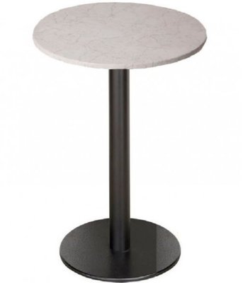 ➤Цена   Купить Высокий стол на дисковой опоре черного цвета круглая столешница 70 белый мрамор арт040324.1 ➤Белый ➤Столы барные➤Modern 8➤ОКАWW70110.ВВ1 фото