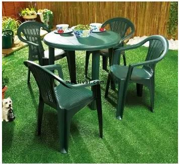 ➤Цена 4 829 грн  Купить Комплект садовый стол круглый + 4 кресла пластик зеленый ➤Черный ➤Садовый комплект➤Italiya-НСМ➤2800000010706.САДГ фото