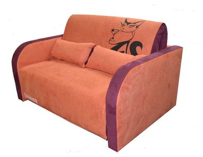 ➤Цена 13 033 грн  Купить Маленький диван кровать M арт02006.3 подлокотник №1 Оранжевый принт Glamour 140 ➤Оранжевый ➤Диван кровать➤Modern 2➤04460.1NOV фото