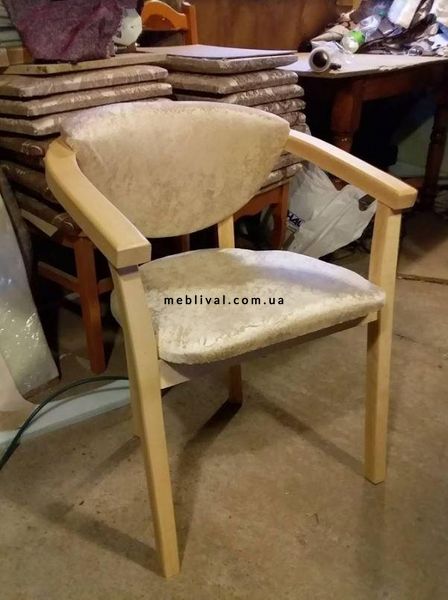 ➤Цена 2 814 грн  Купить Мягкий стул с подлокотниками деревянный Арко бук натуральный, сиденье беж ➤бук натуральный ➤Стулья деревянные➤Агросвит 1С➤440305638ПЛМ.6 фото
