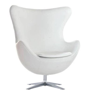 ➤Цена 22 314 грн  Купить Белое кресло интерьерное с высокой спинкой экокожа арт040190 ➤Белый ➤Кресла мягкие➤Modern 8➤EGGWH.ВВ1 фото