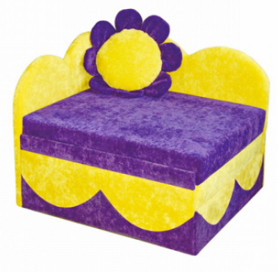 ➤Цена 11 006 грн  Купить Детский диван Ромашка тм Алис-мебель Фиолетовый с желтым ➤ ➤Детские диваны➤Алис-мебель➤43567AL.4 фото