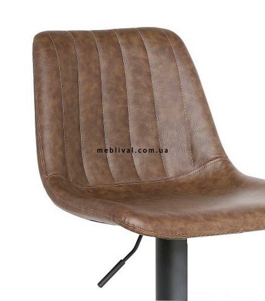 ➤Цена 3 066 грн  Купить Барный стул высокий на металлической опоре черного цвета кожзам коричневый с прострочкой арт040291 ➤Коричневый ➤Стулья барные➤Modern 8➤Kastor.ВВ1 фото