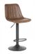 Барный стул высокий на металлической опоре черного цвета кожзам коричневый с прострочкой арт040291 Kastor.ВВ1 фото 1