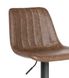 Барный стул высокий на металлической опоре черного цвета кожзам коричневый с прострочкой арт040291 Kastor.ВВ1 фото 3