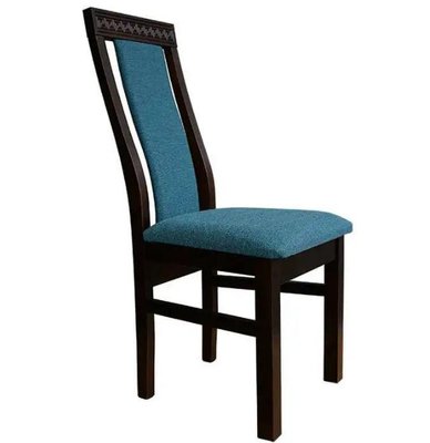 ➤Цена 2 211 грн  Купить Банкетный стул из дерева лак венге сиденье и спинка мягкие ткань синяя Ареш ➤венге ➤Стулья деревянные➤Агросвит 1С➤440311906.1ПЛМ фото