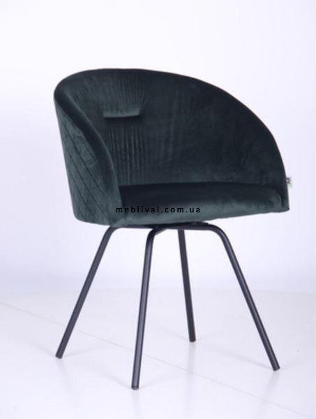 ➤Цена 4 280 грн  Купить Кресло поворотное Sacramento черный/велюр темно-зеленый ➤Зелёный ➤Стулья лофт➤AFM➤546796АМ фото