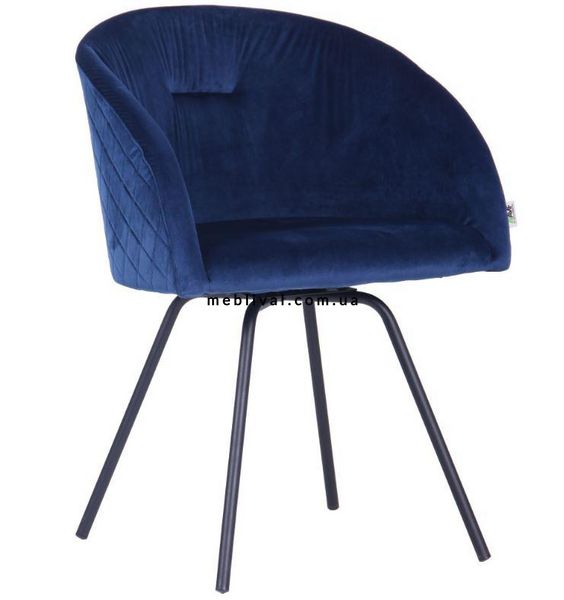 ➤Цена 4 280 грн  Купить Кресло поворотное Sacramento черный/велюр темно-синий ➤810 ➤Стулья лофт➤AFM➤546797АМ фото